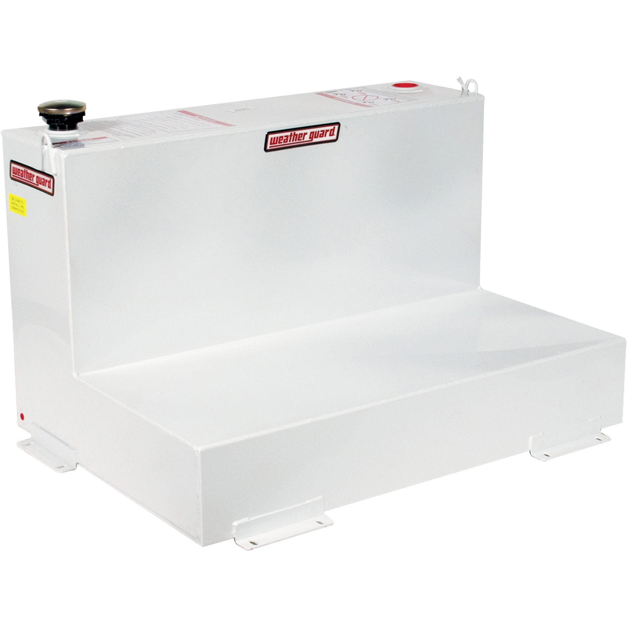 Weather Guard Steel Diesel Fuel Transfer Tank, 75-Gallon, L-Shaped, Brite White, Model# 352-3-02